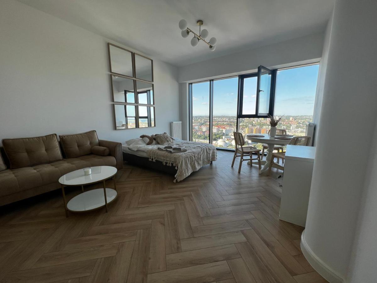 Hanza Tower Szczecin, Floor 21, City - River View Экстерьер фото